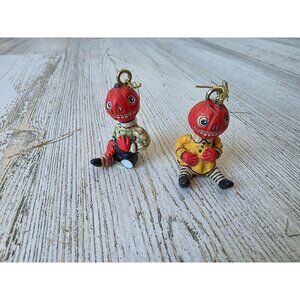 Dept 56 polliwoggs mini pumpkin jack-o'-lantern ornament as is Halloween tree ta